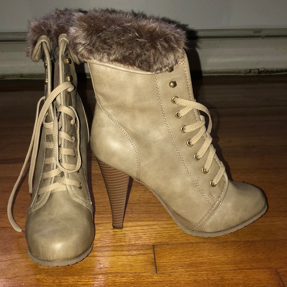 Faux Fur Winter booties - NEVER WORN